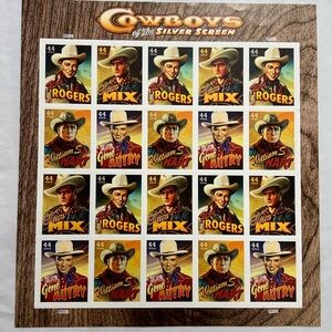 Cowboys of the Silver Screen USPS Stamp Sheet